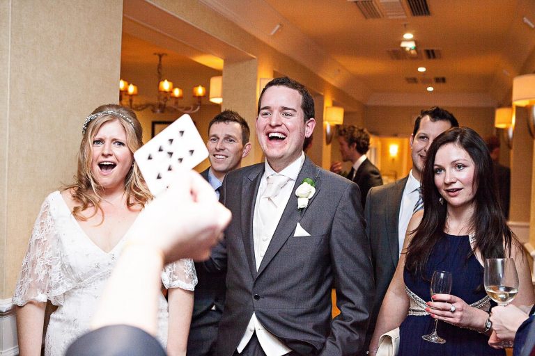 Wedding guests amazed by mind reader